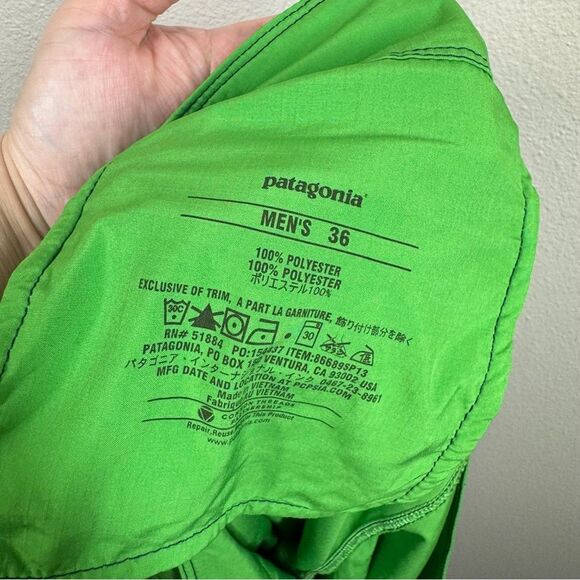 Patagonia Men's Light & Variable Board Shorts Swimming Suit Bright Green Size 36 - Picture 4 of 5